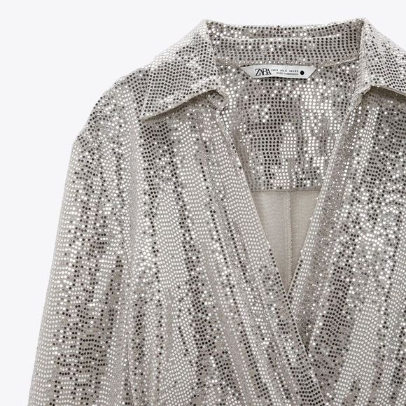 ZARA SPARKLY KNOTTED DRESS - Picture 7 of 8